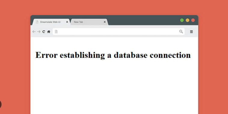 Webpage displaying database connection error message.